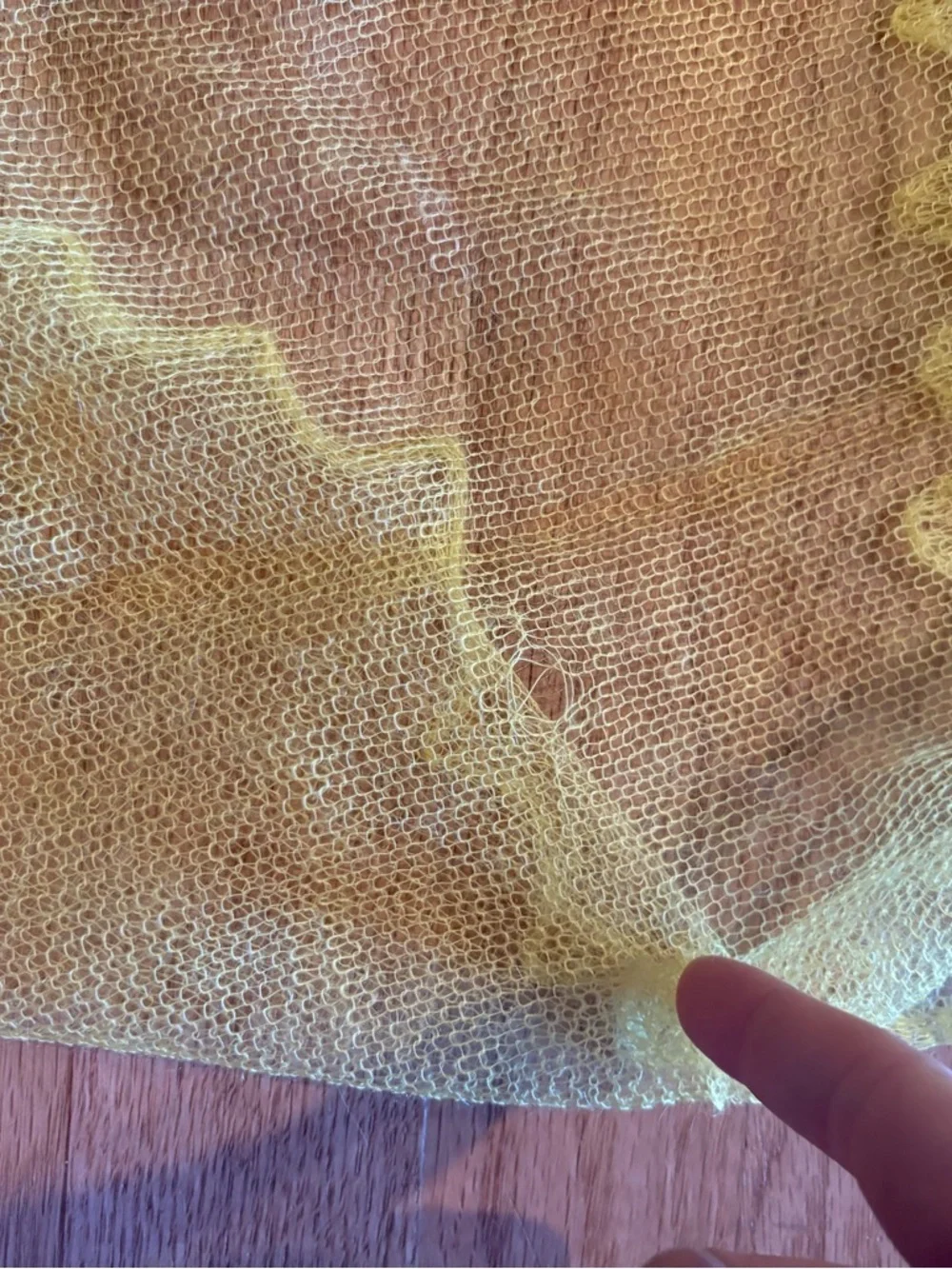 Vintage John Wanamaker 100% New Mohair Scarf Yellow Redleaf